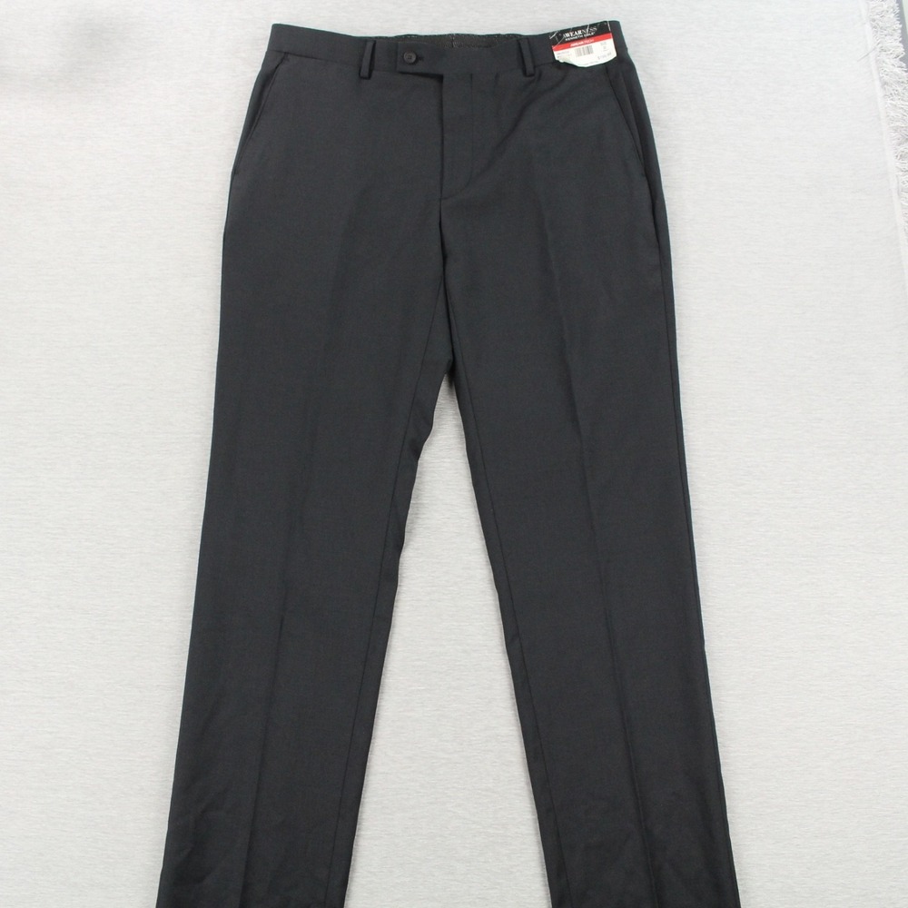 Kenneth Cole Awearness Extreme Slim Fit Pants Mens 35 Unhemmed Black Wool Blend